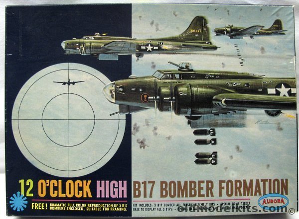 Aurora 1/156 12 O'Clock High B-17 Bomber Formation, 352-198 plastic model kit